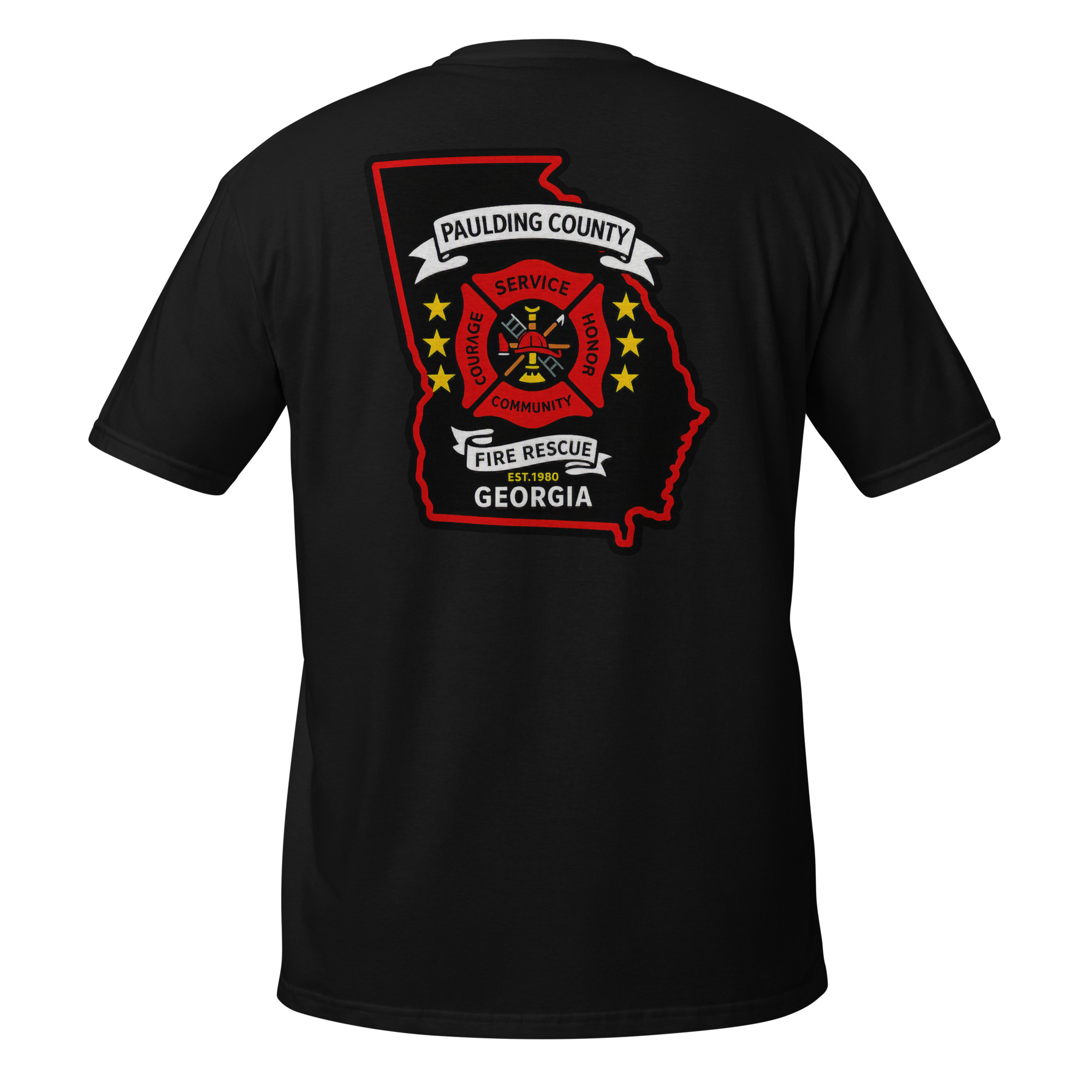 unisex-basic-softstyle-t-shirt-black-back-6a6aaf180e12d.jpg Paulding County Fire Department - design idea 1 - Image 11