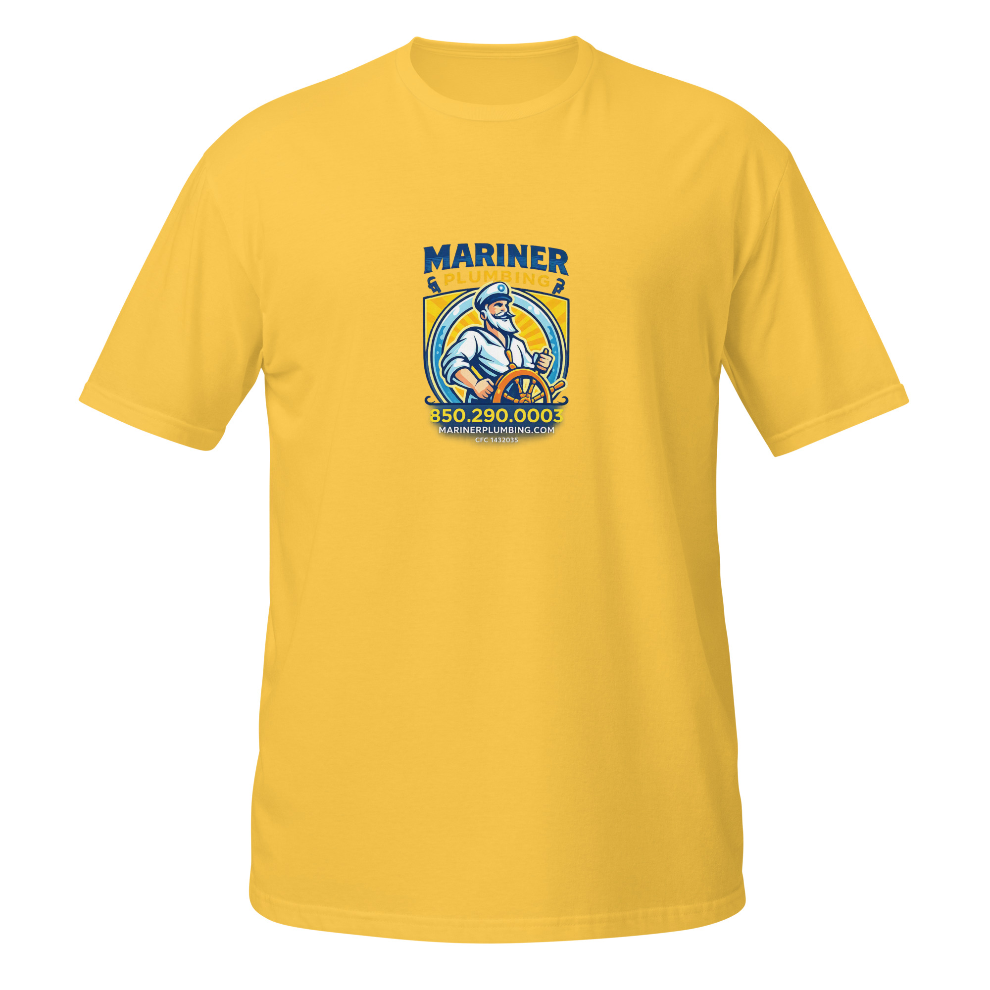 unisex-basic-softstyle-t-shirt-daisy-front-6a6a64325e355.jpg Mariner Plumbing - design idea 1 - Image 5
