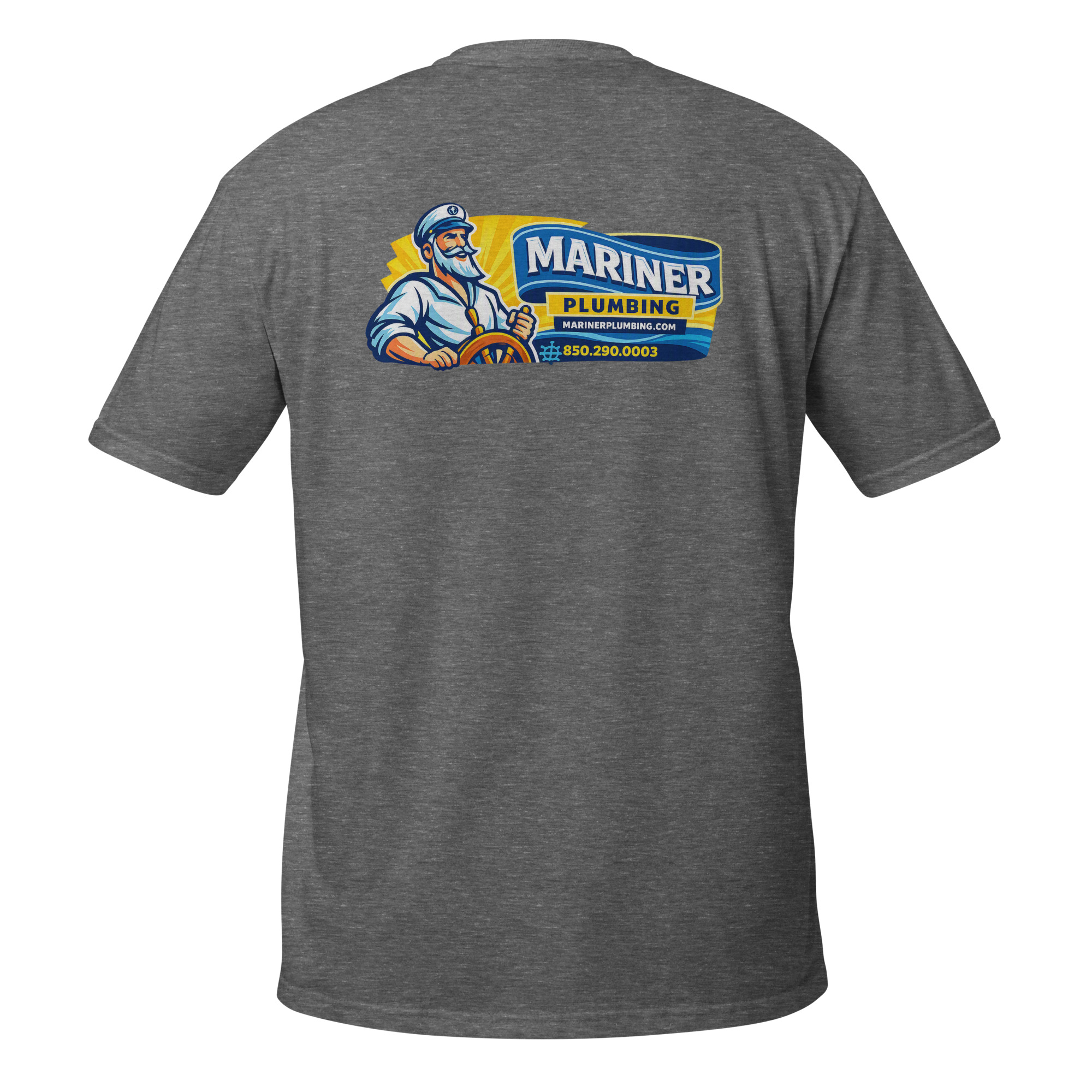 unisex-basic-softstyle-t-shirt-graphite-heather-back-6a6a64325f09e.jpg Mariner Plumbing - design idea 1 - Image 11