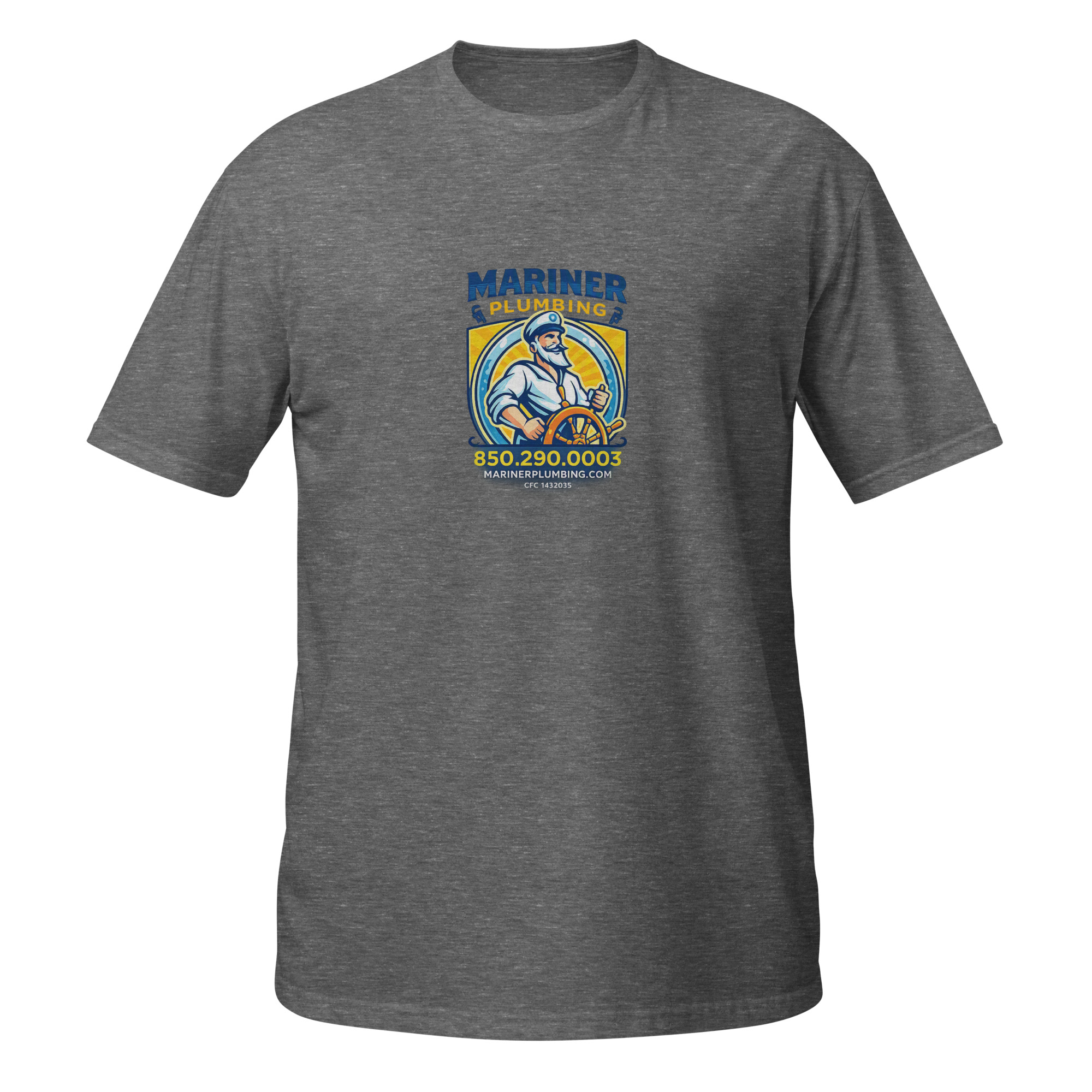 unisex-basic-softstyle-t-shirt-graphite-heather-front-6a6a64325e2ac.jpg Mariner Plumbing - design idea 1 - Image 4