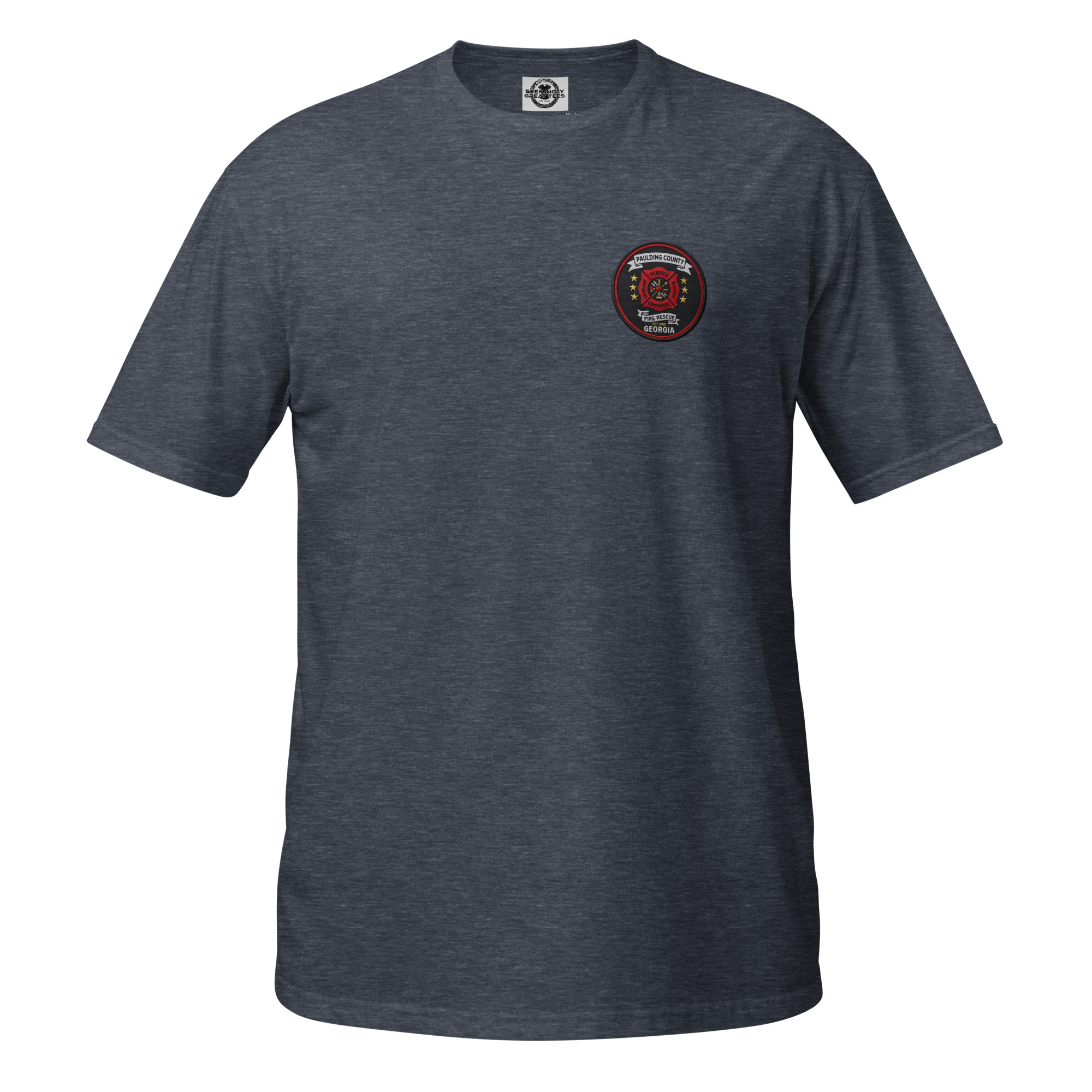 unisex-basic-softstyle-t-shirt-heather-navy-front-6a6aaf18086c8.jpg Paulding County Fire Department - design idea 1 - Image 3