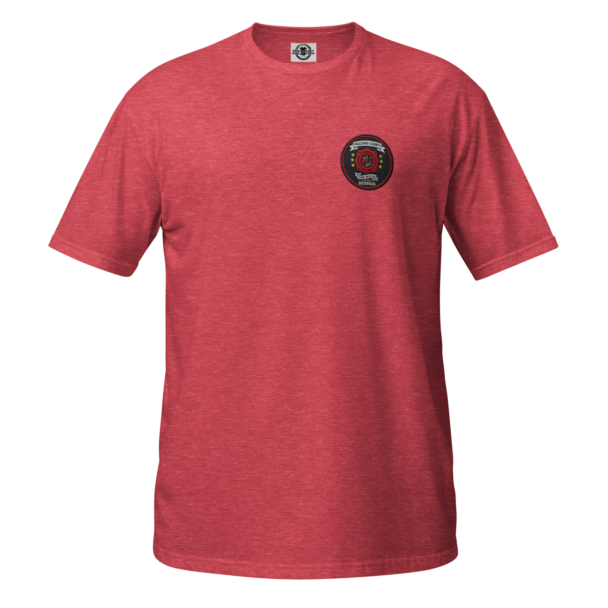 unisex-basic-softstyle-t-shirt-heather-red-front-6a6aaf180be68.jpg Paulding County Fire Department - design idea 1 - Image 8