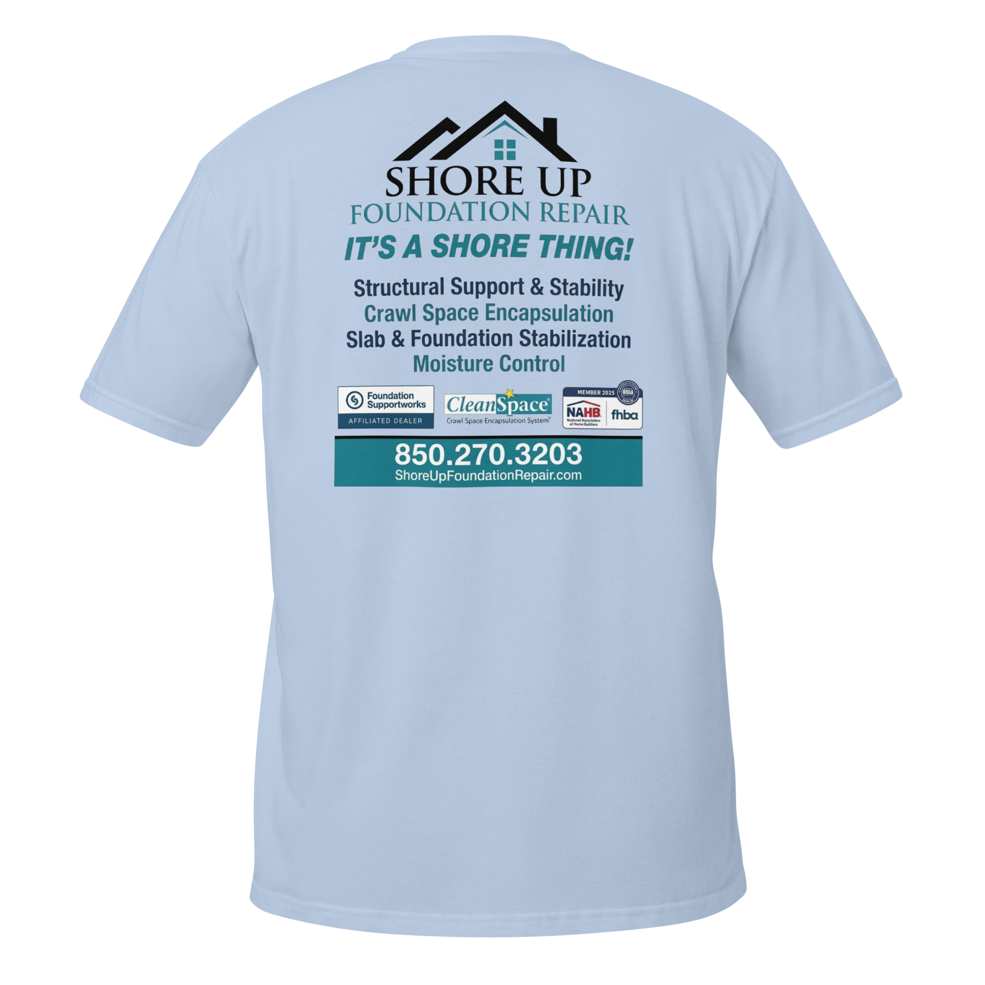 unisex-basic-softstyle-t-shirt-light-blue-back-6a6b89351cc8a.jpg Shore Up Foundation - design idea 1 - Image 7