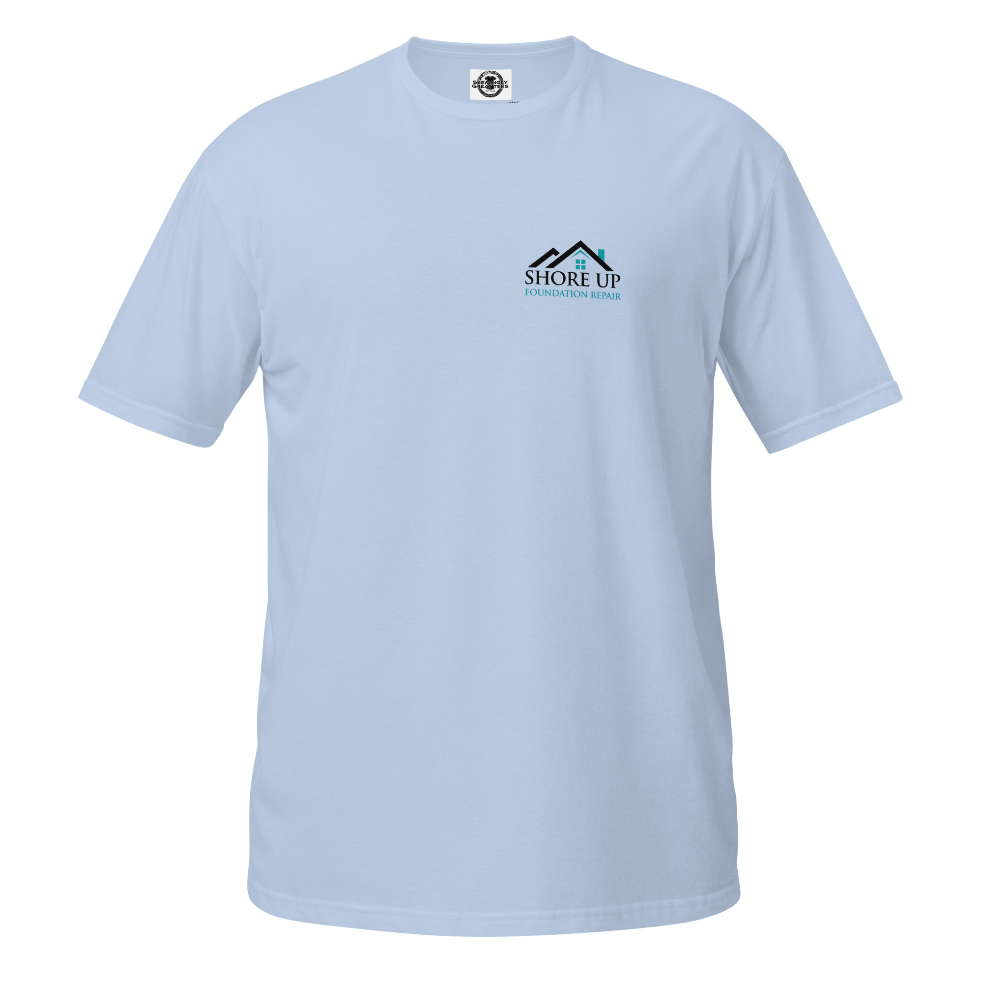 unisex-basic-softstyle-t-shirt-light-blue-front-6a6b893519eff.jpg Shore Up Foundation - design idea 1 - Image 3