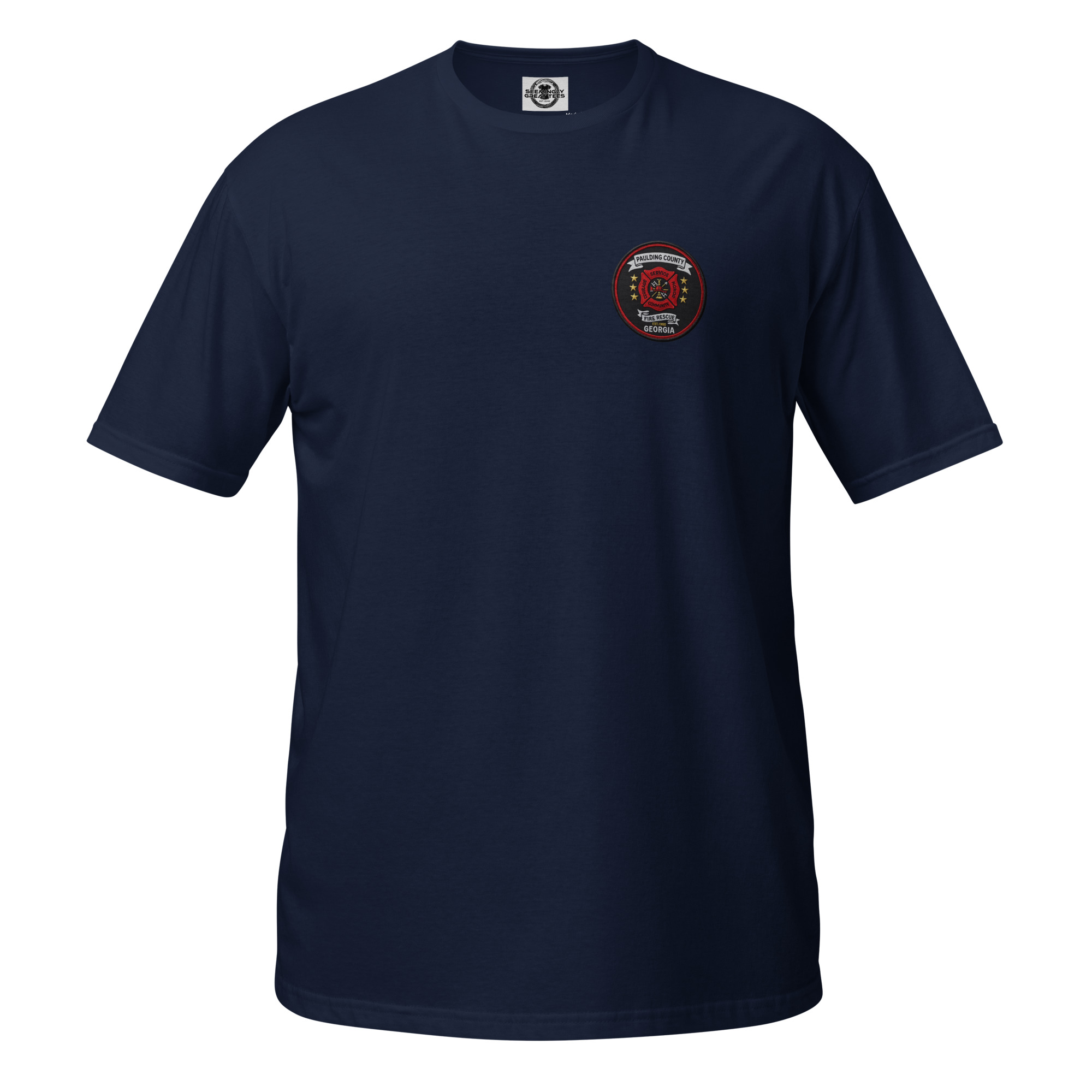unisex-basic-softstyle-t-shirt-navy-front-6a6aaf180a3e7.jpg Paulding County Fire Department - design idea 1