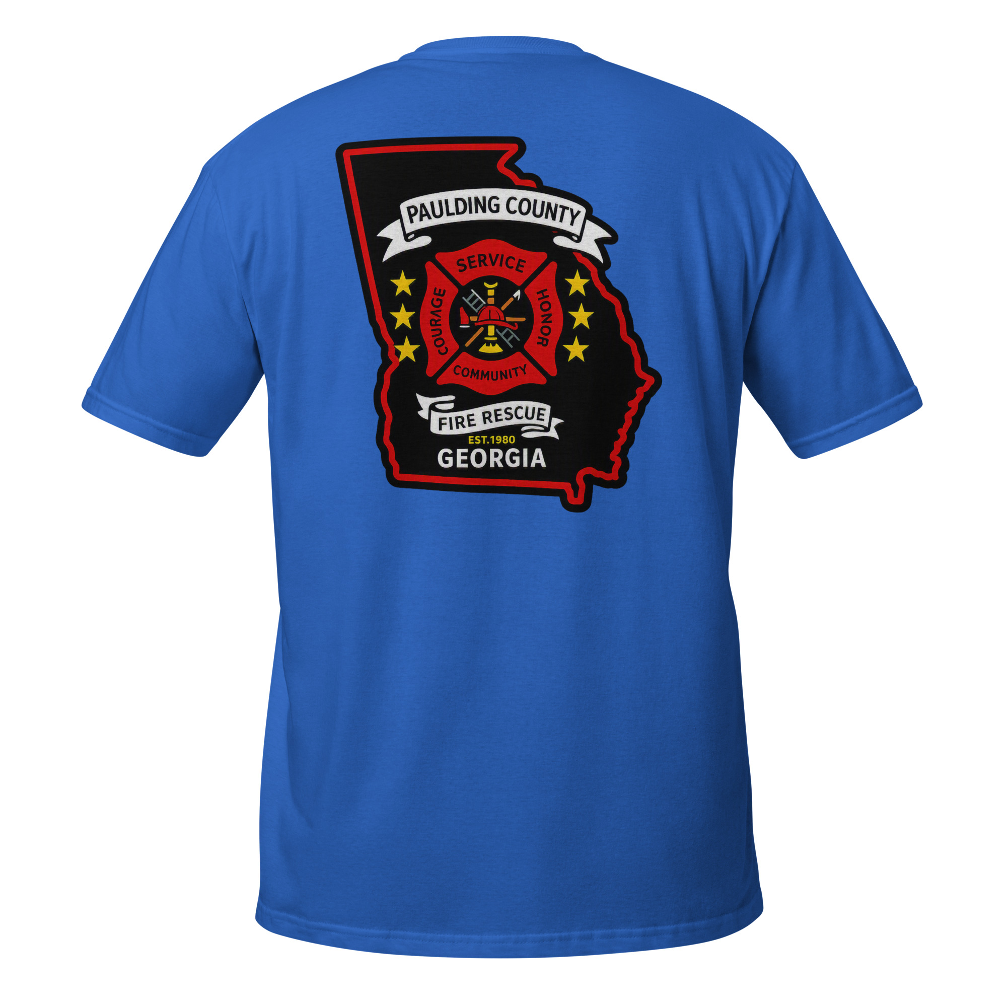 unisex-basic-softstyle-t-shirt-royal-back-6a6aaf180e27f.jpg Paulding County Fire Department - design idea 1 - Image 15