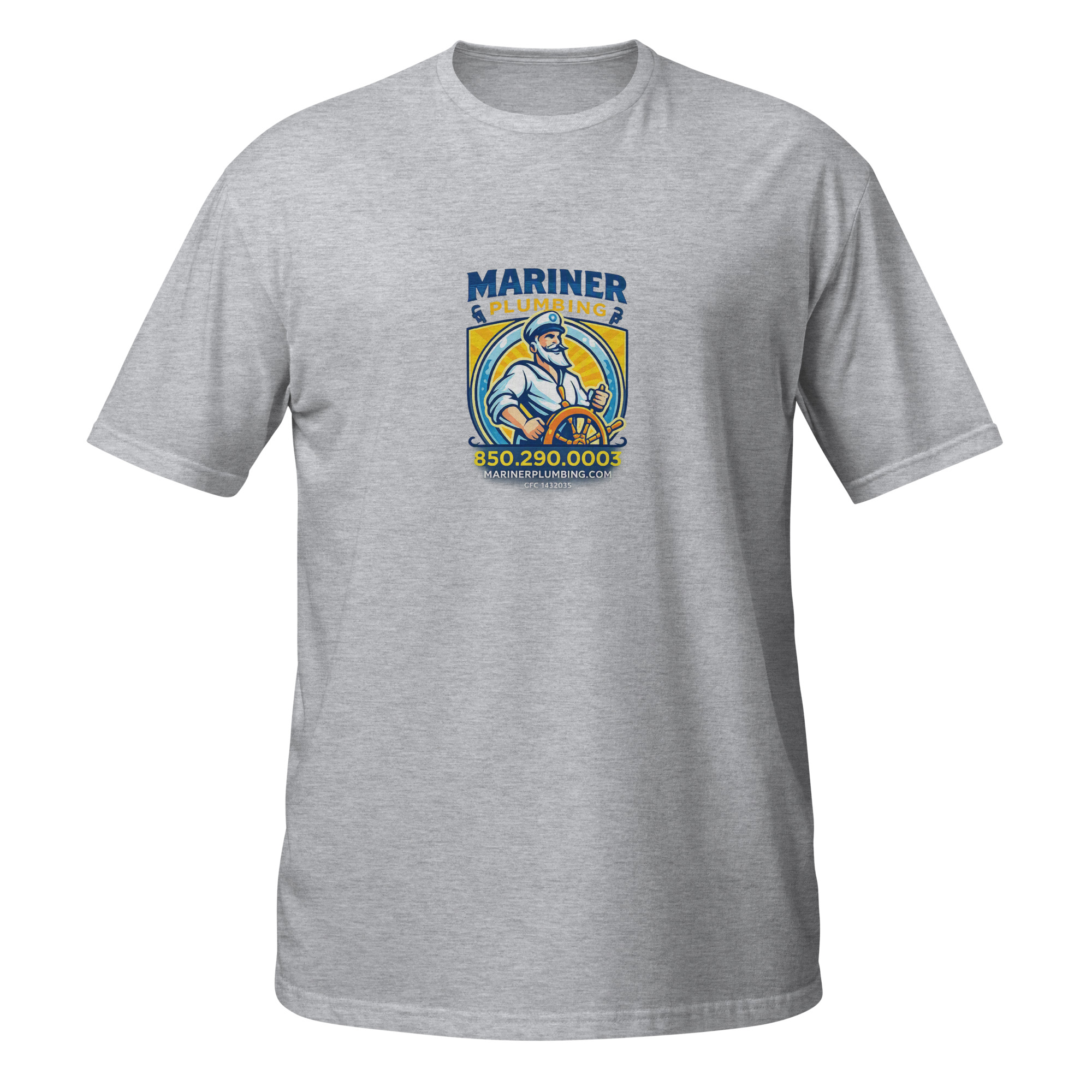 unisex-basic-softstyle-t-shirt-sport-grey-front-6a6a64325e1e2.jpg Mariner Plumbing - design idea 1 - Image 7